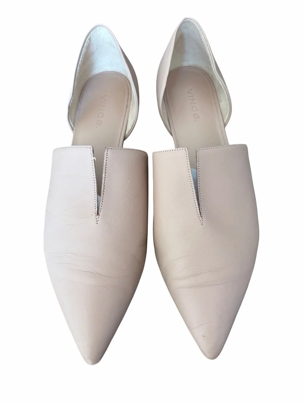 Vince Darlington D’Orsay Nude Leather Split Flats size 8